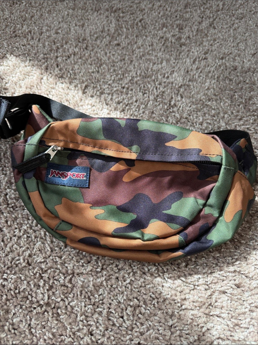 Jansport Camo Belt Bag in Green, Brown, Black